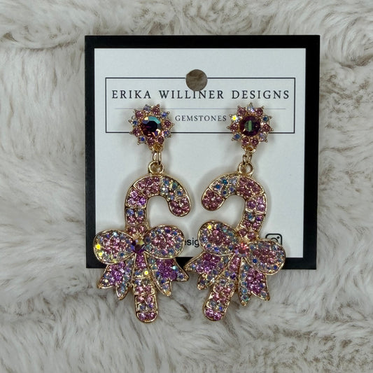 Pink Sparkly Candy Canes Earrings | Erika Williner Designs