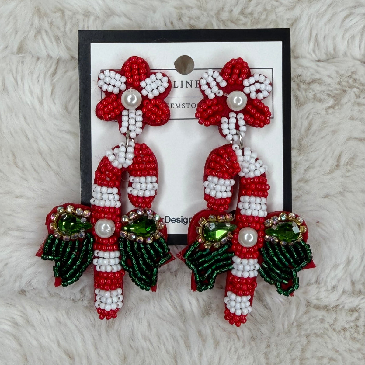 Beaded Candy Cane Earrings | Erika Williner Designs