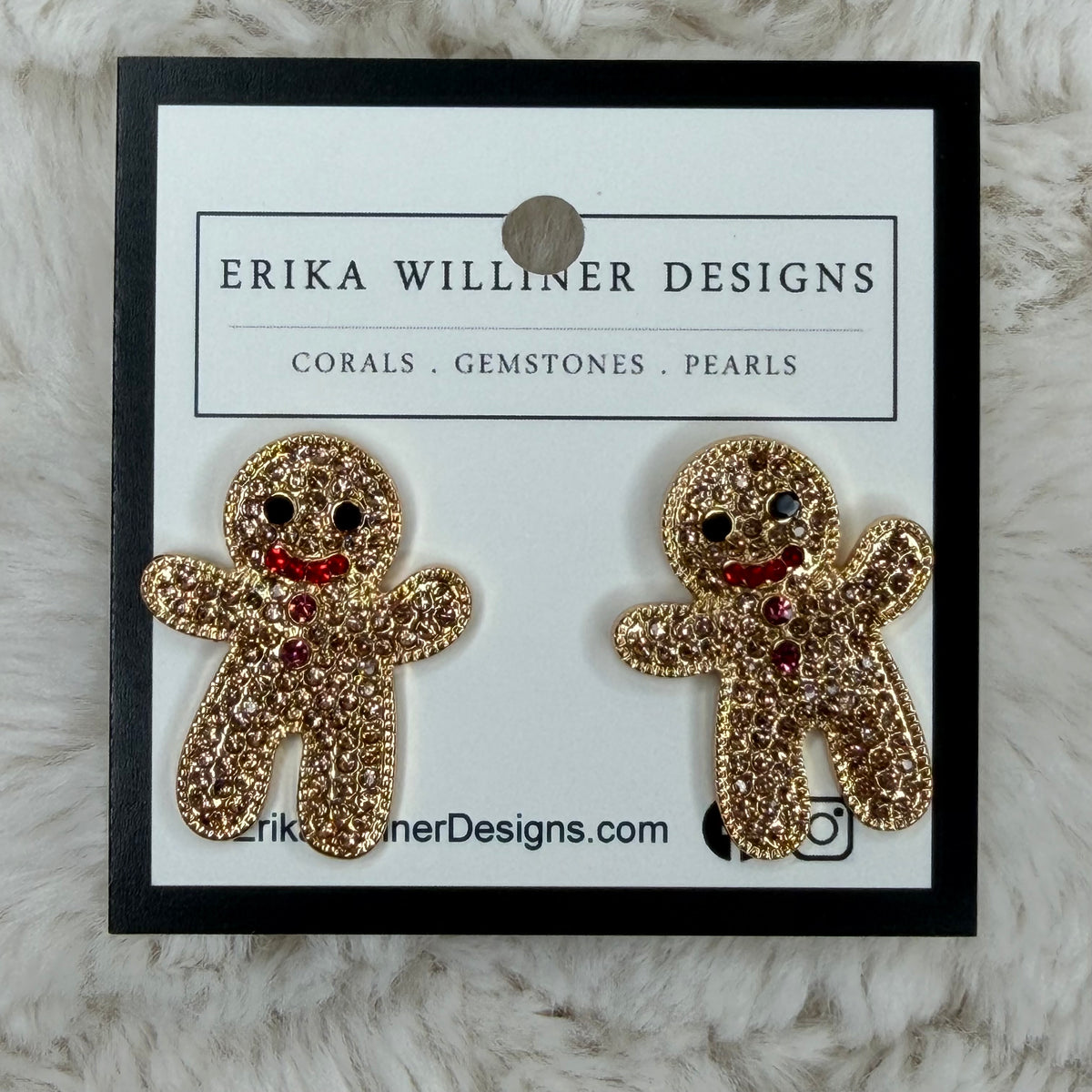 Sparkly Ginger Bread Cookie Earrings | Erika Williner Designs