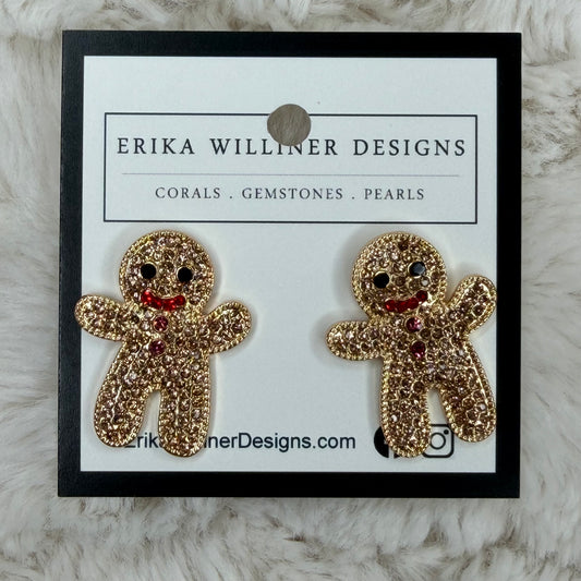 Sparkly Ginger Bread Cookie Earrings | Erika Williner Designs