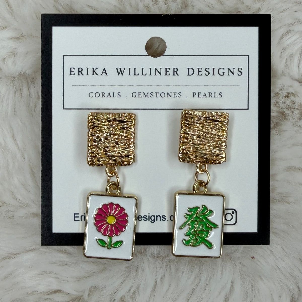 Mahjong Earrings | Erika Williner Designs