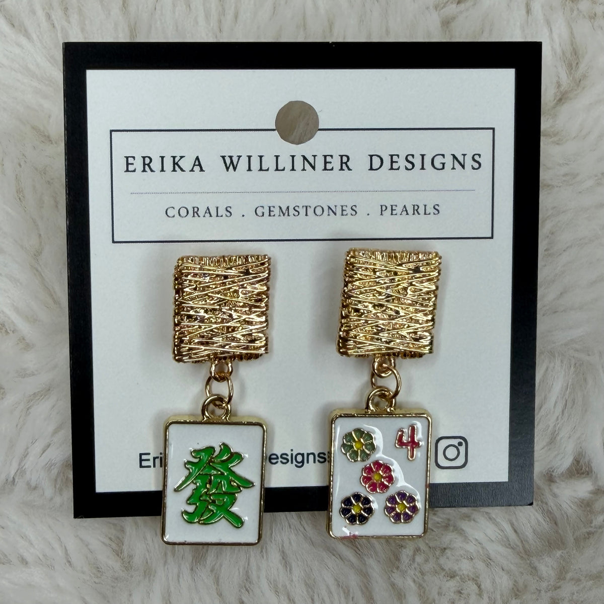 Mahjong Earrings | Erika Williner Designs
