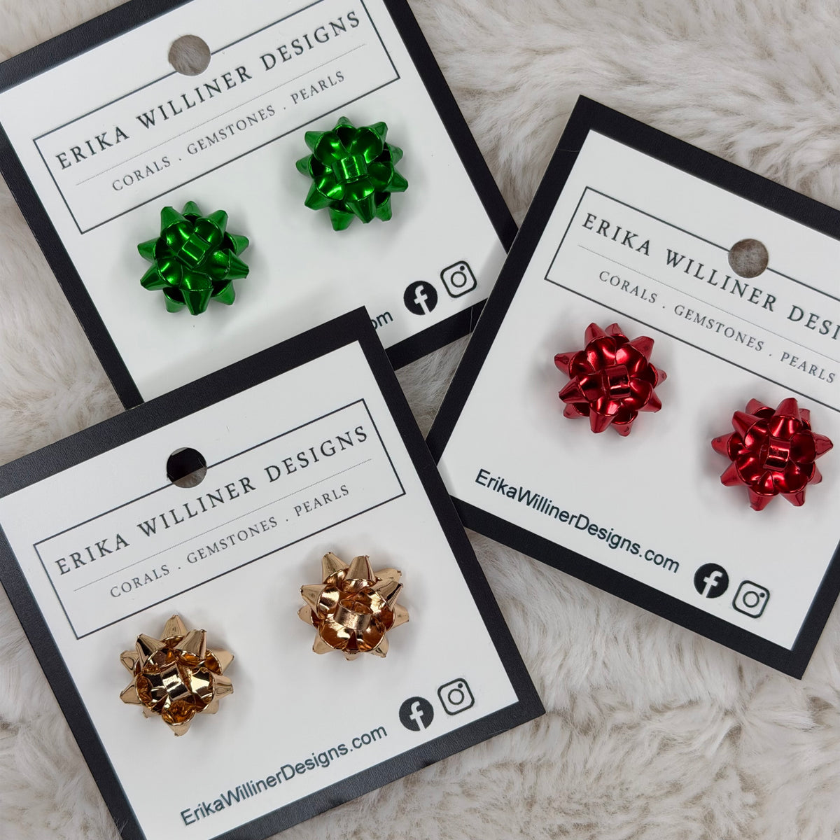 Holiday Bows Stud Earrings | Erika Williner Designs