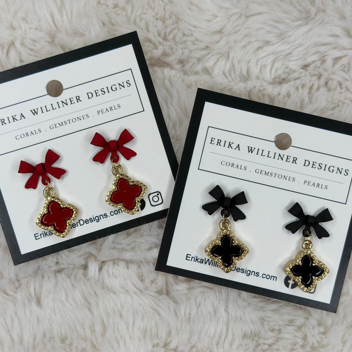Clover Earrings With Bow | Erika Williner Designs