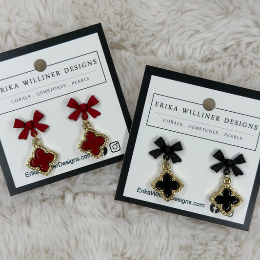 Clover Earrings With Bow | Erika Williner Designs