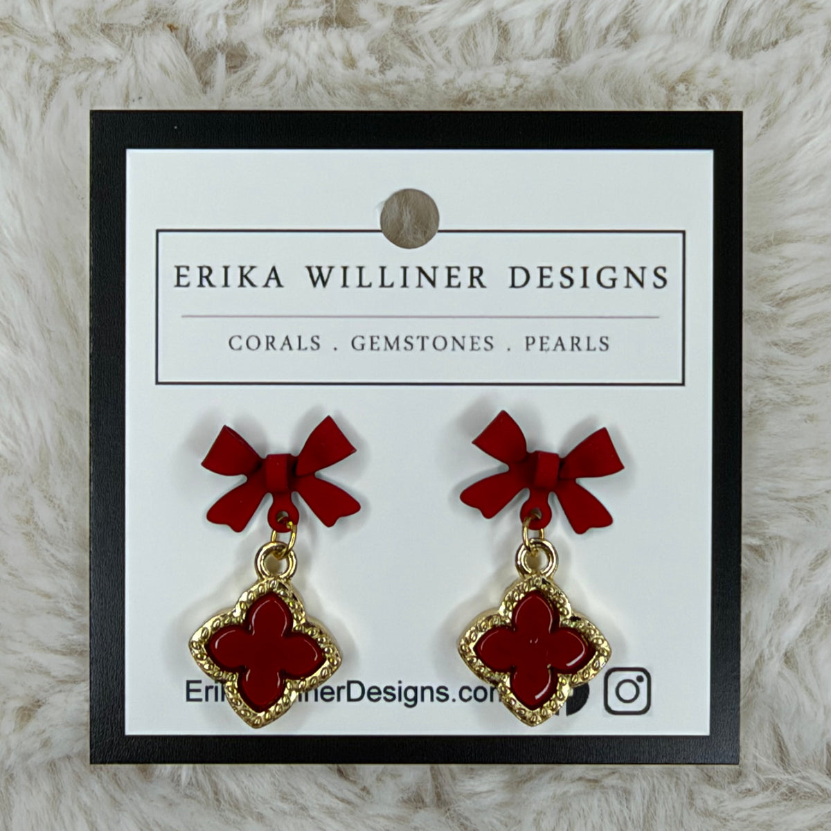 Clover Earrings With Bow | Erika Williner Designs