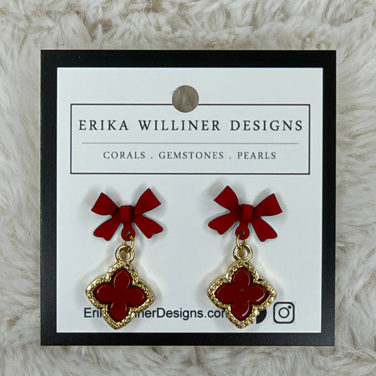 Clover Earrings With Bow | Erika Williner Designs