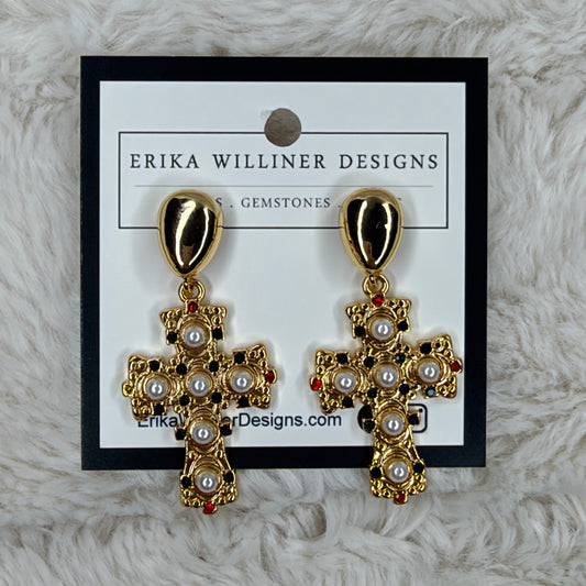 Byzantine Cross Earrings | Erika Williner Designs
