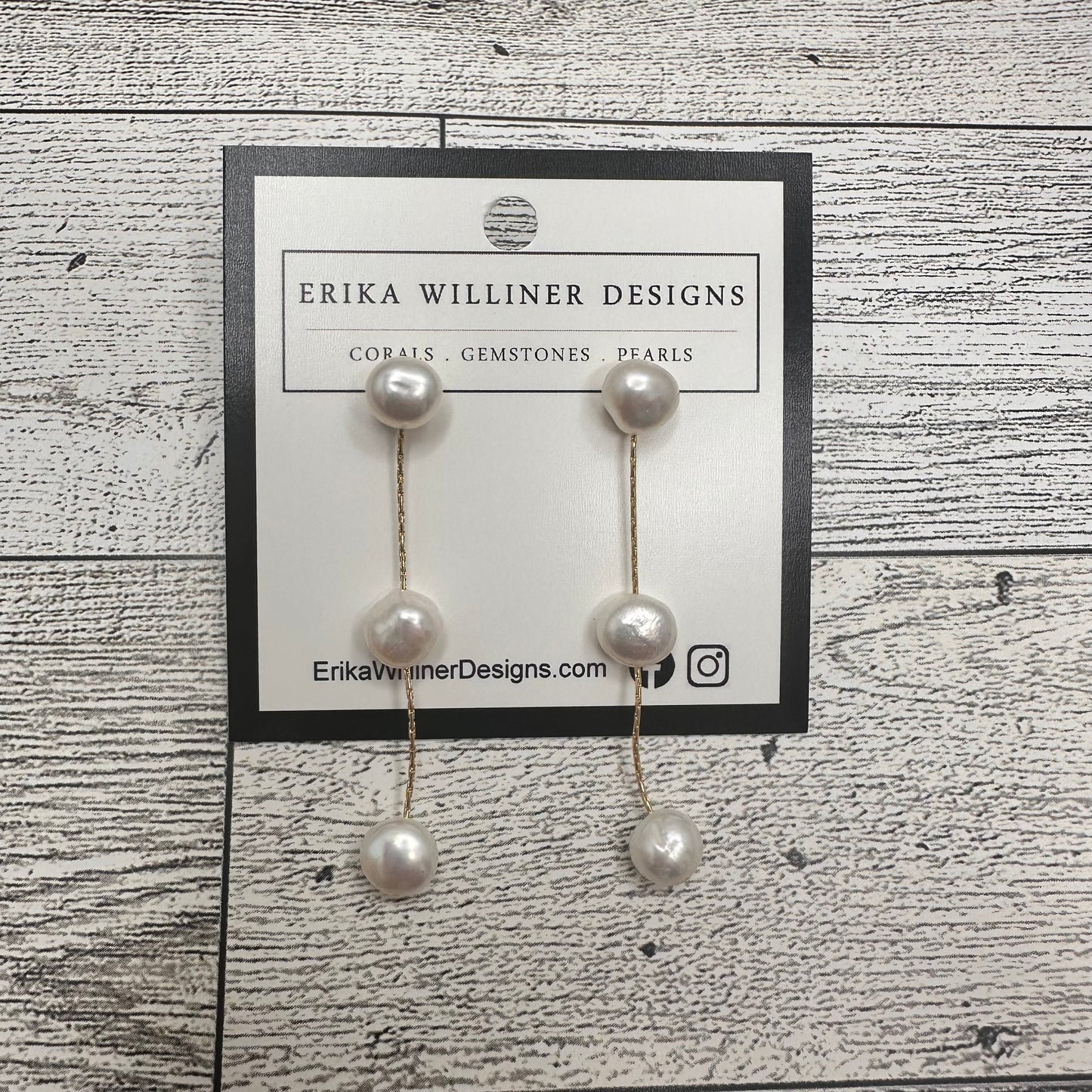 Dangling Fresh Water Pearl Earrings | Erika Williner Designs