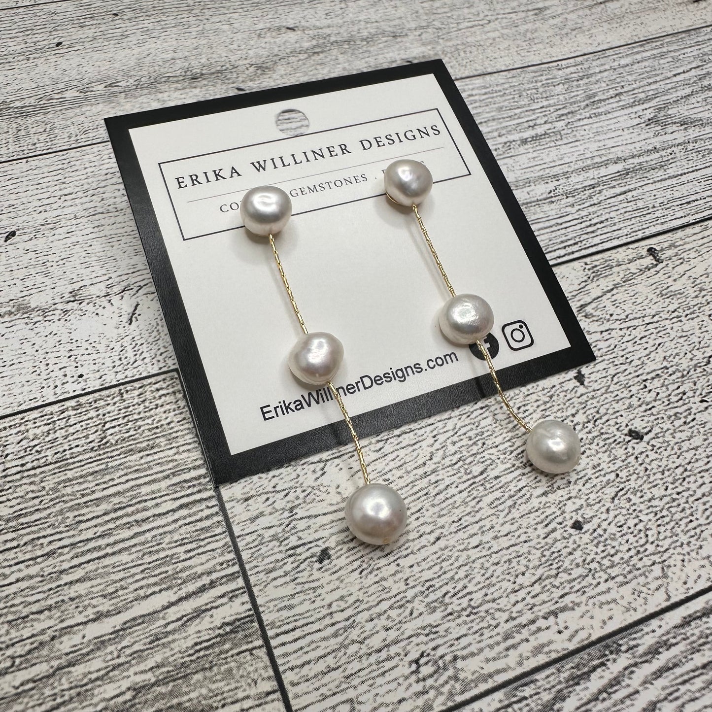 Dangling Fresh Water Pearl Earrings | Erika Williner Designs