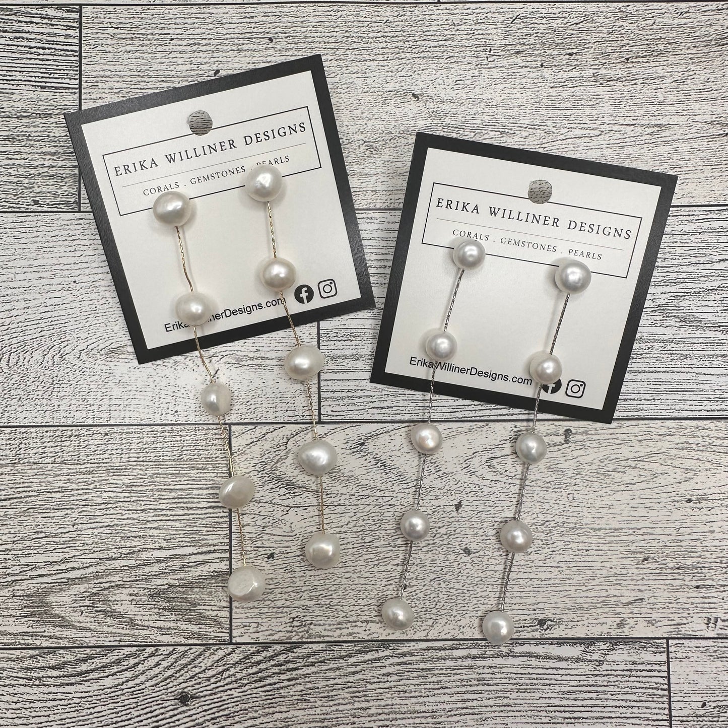 Dangling Fresh Water Pearl Earrings | Erika Williner Designs