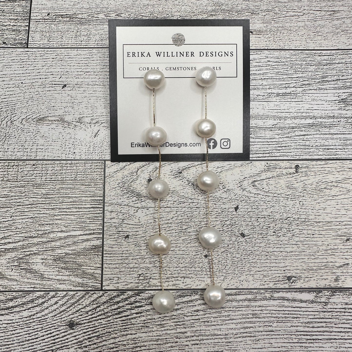Dangling Fresh Water Pearl Earrings | Erika Williner Designs