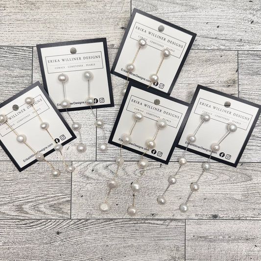 Dangling Fresh Water Pearl Earrings | Erika Williner Designs