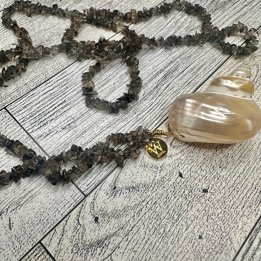 Smokey Quartz Necklace with Shell Pendant | Erika Williner Designs