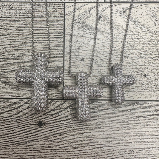 Pave Bubble Cross Necklace | Erika Williner Designs