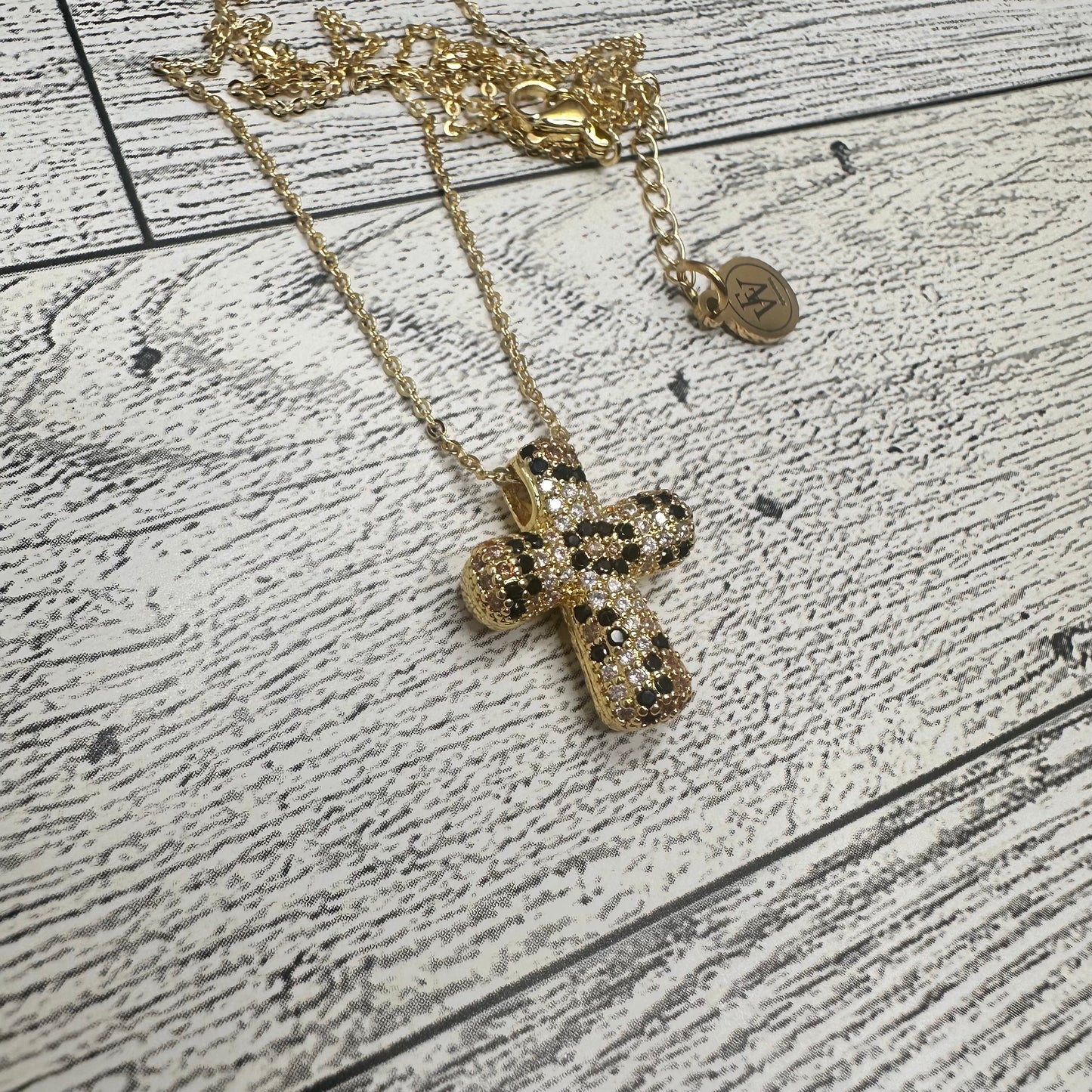 Pave Bubble Cross Necklace | Erika Williner Designs