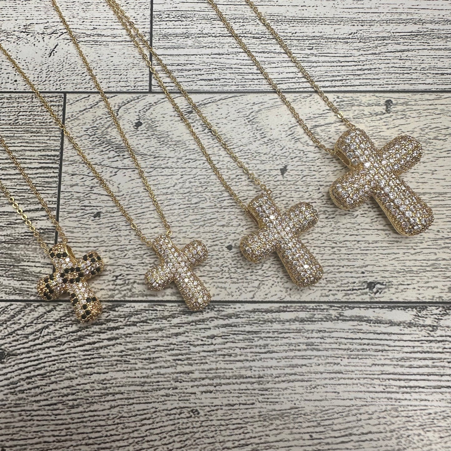 Pave Bubble Cross Necklace | Erika Williner Designs