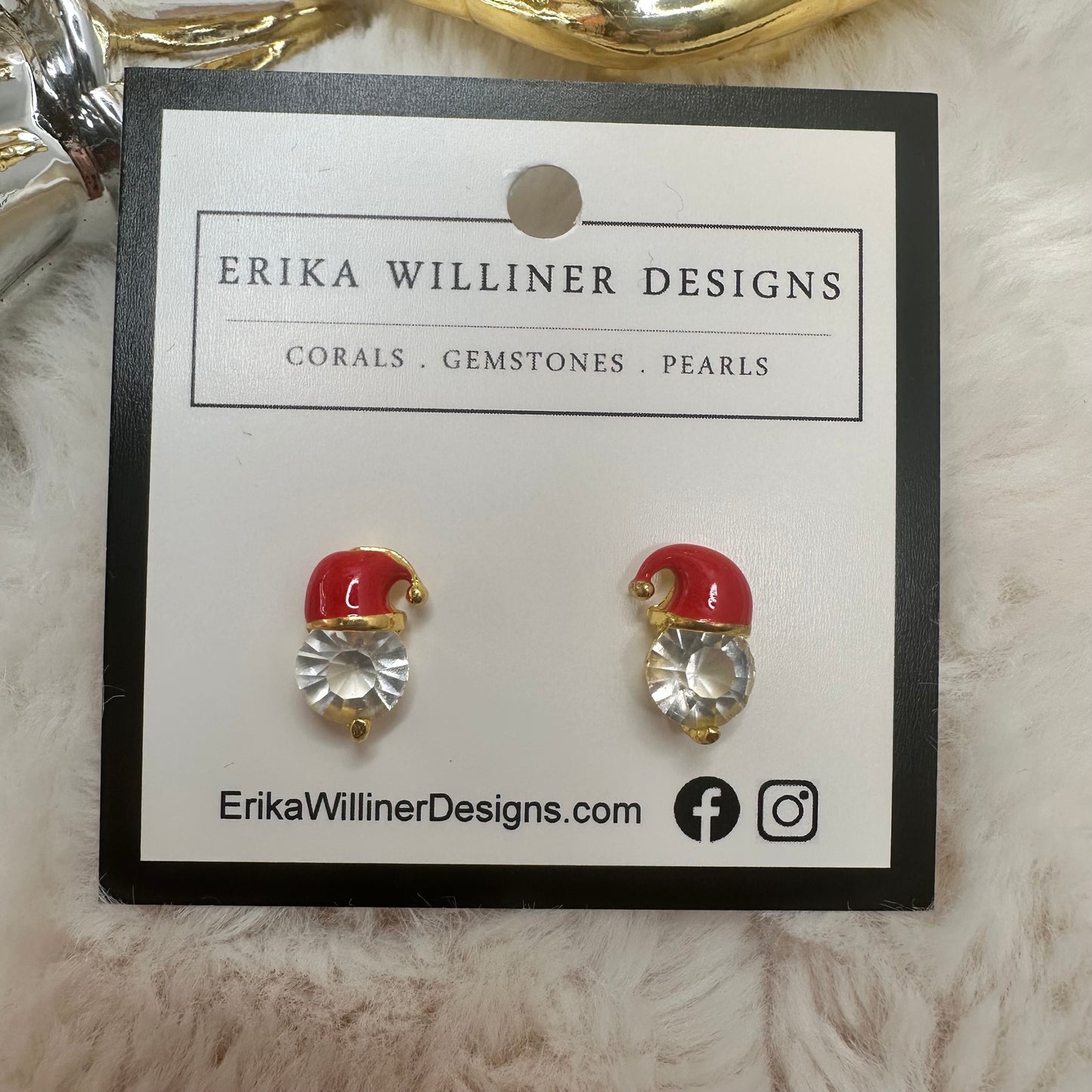 Dainty santa earrings | Erika Williner Designs
