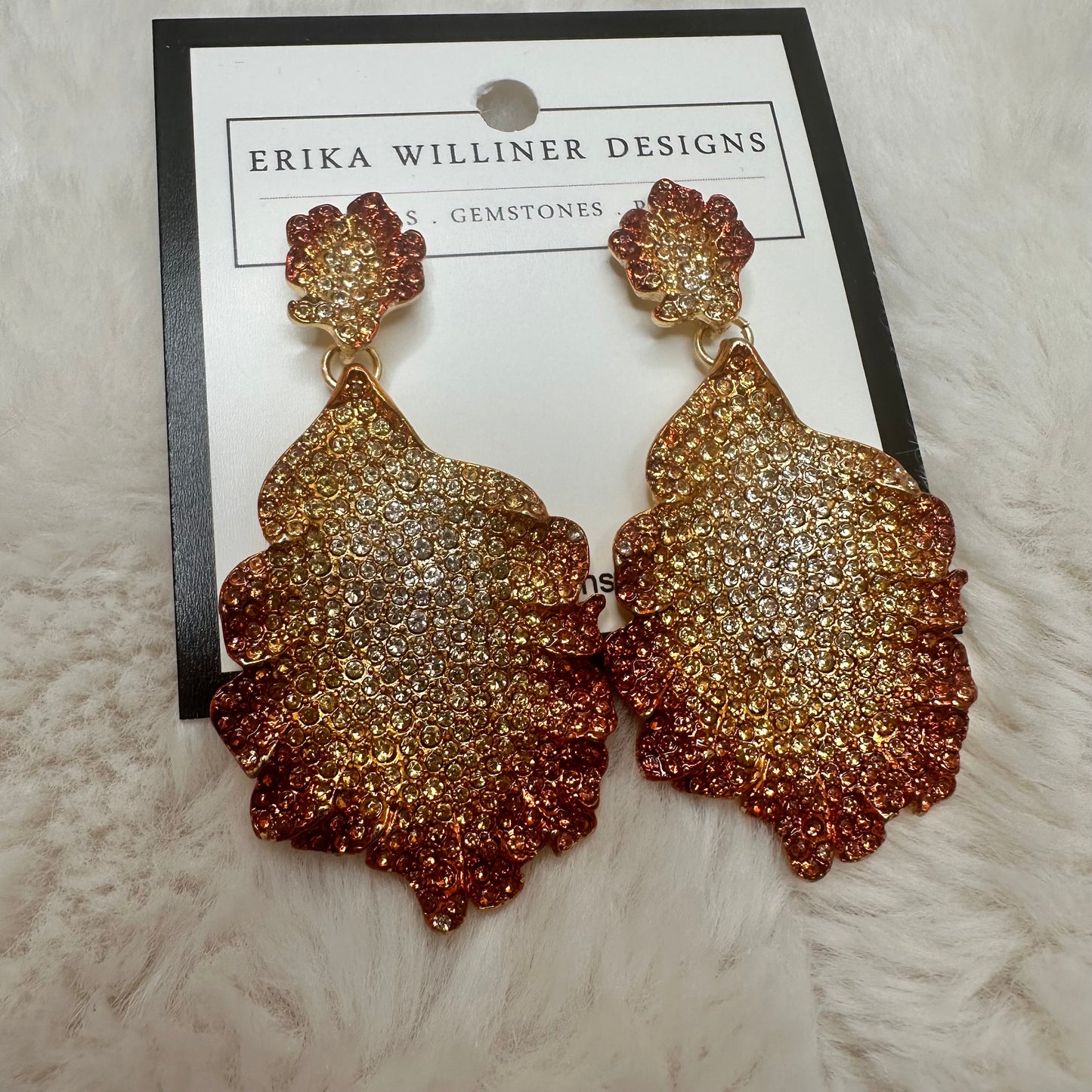 Pave leaf earrings | Erika Williner Designs