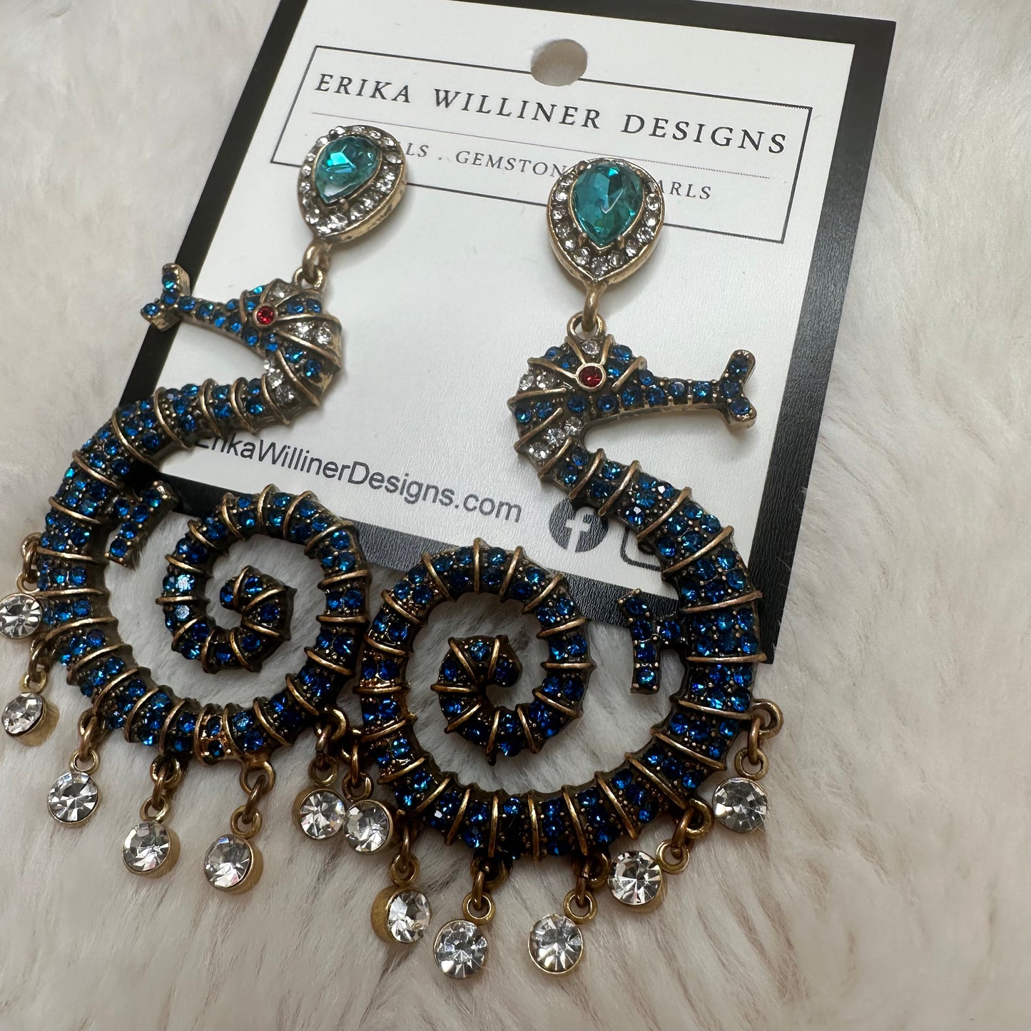 Blue Sea Horse Earrings | Erika Williner Designs