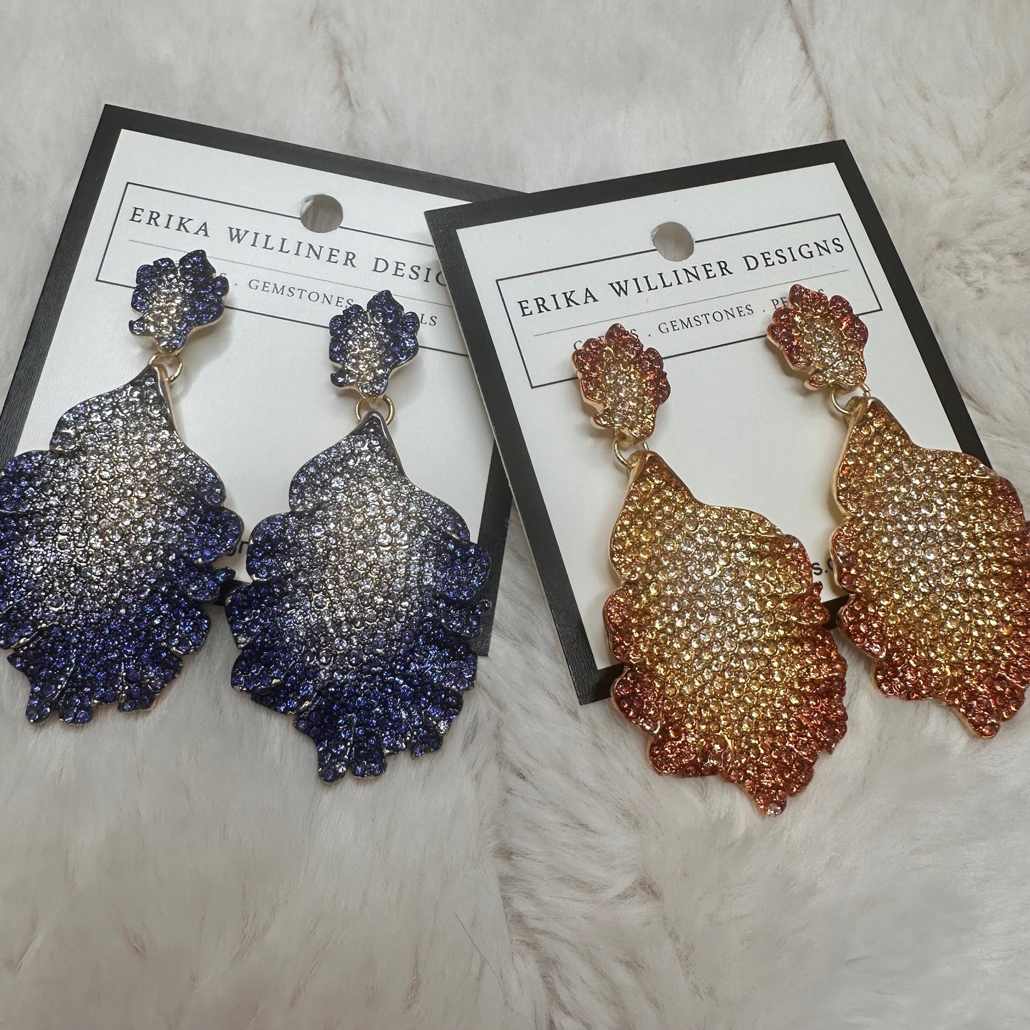 Pave leaf earrings | Erika Williner Designs