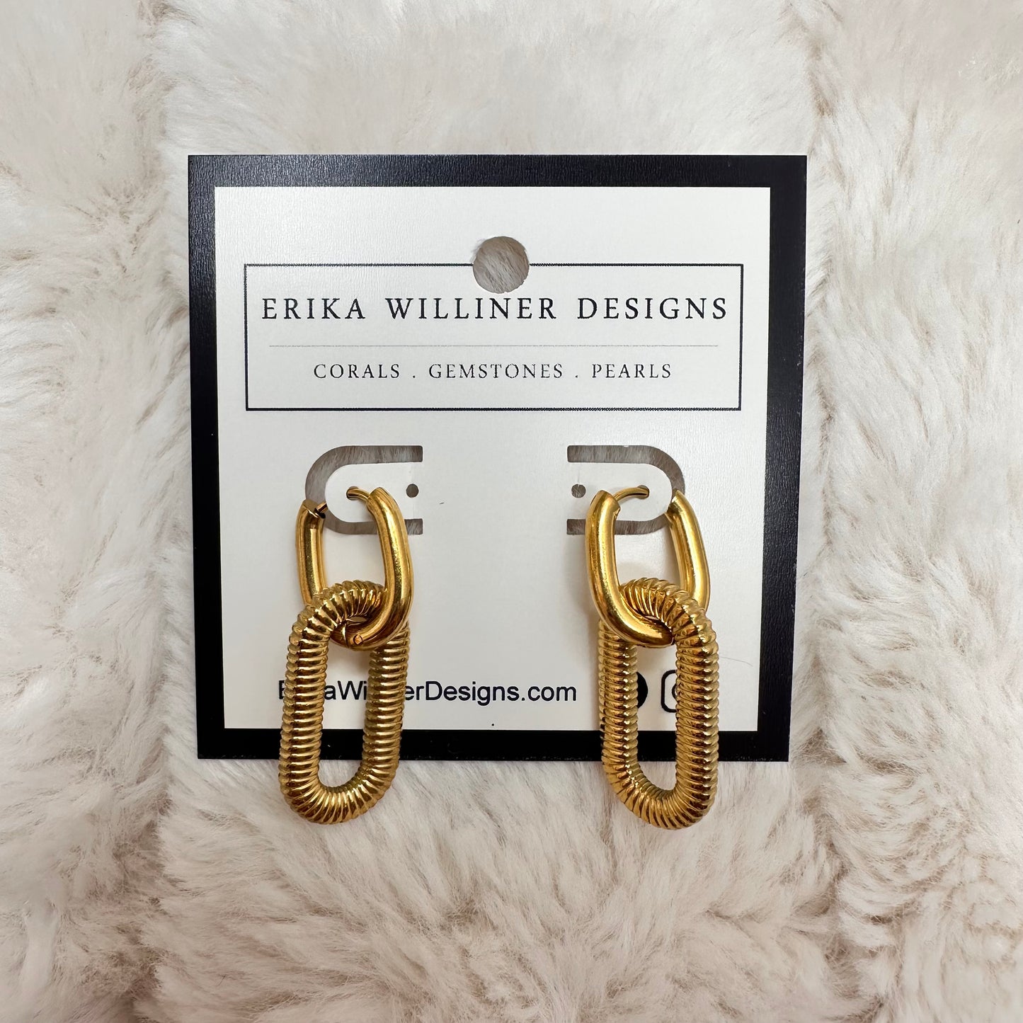 Gold Link Earrings | Erika Williner Designs