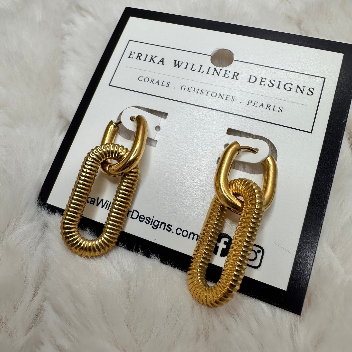 Gold Link Earrings | Erika Williner Designs