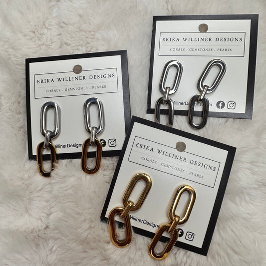 Chunky Chain Linked Earrings | Erika Williner Designs