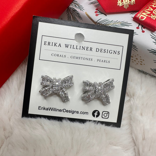 Fancy Sparkly Bow earrings | Erika Williner Designs