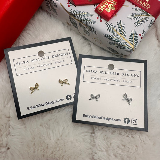 Dainty Small Bow Earrings | Erika Williner Designs