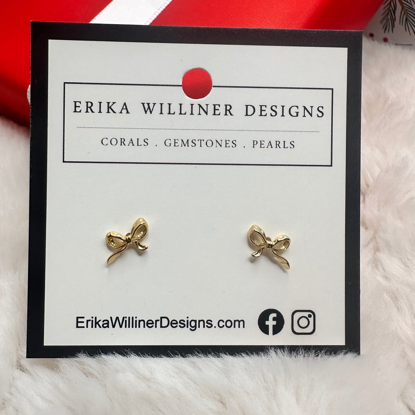 Dainty Small Bow Earrings | Erika Williner Designs