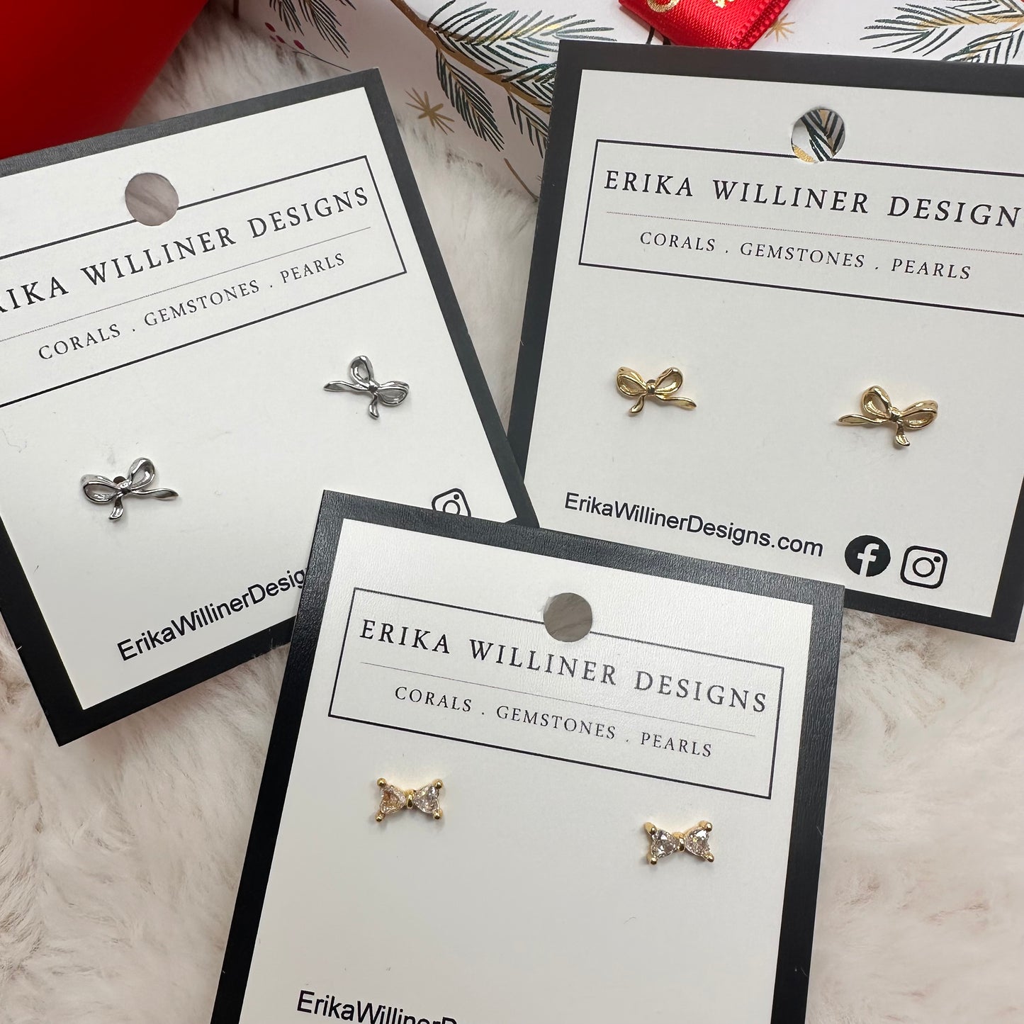 Dainty Small Bow Earrings | Erika Williner Designs