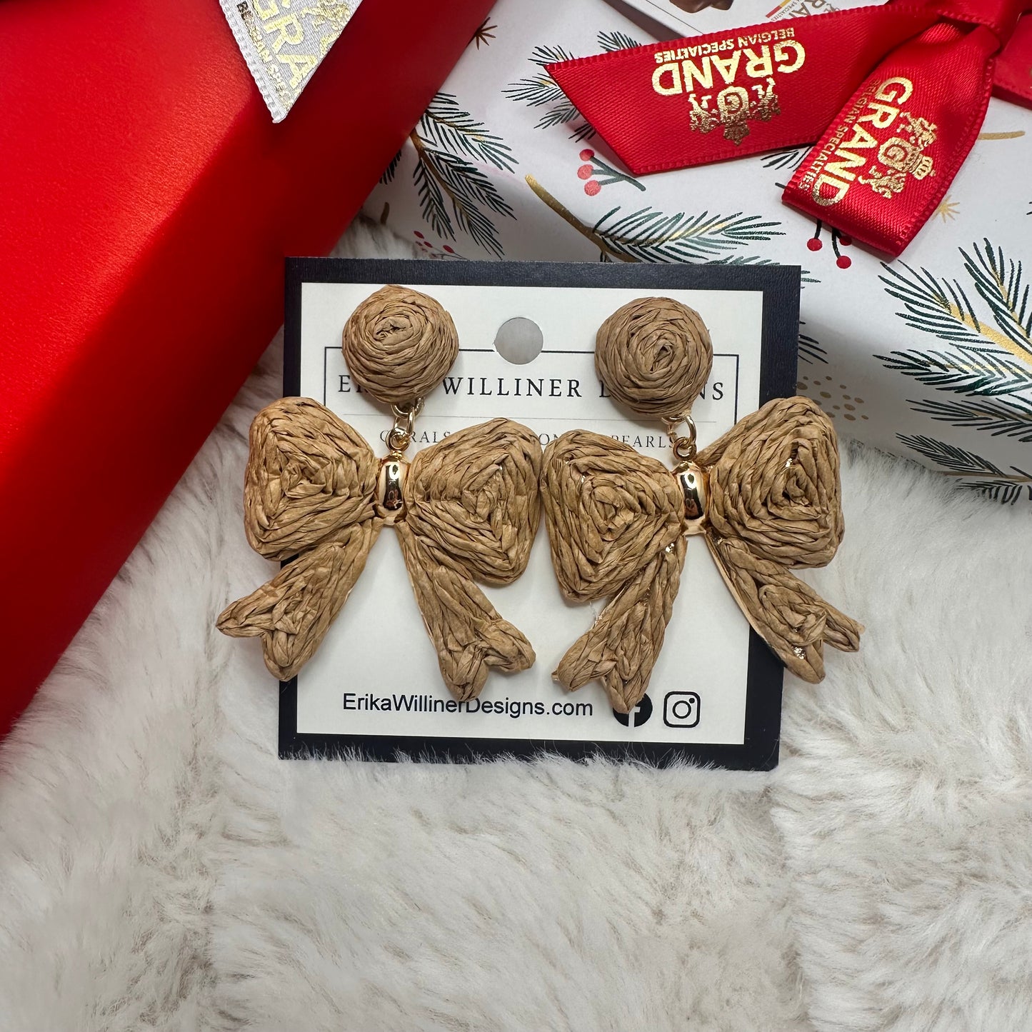 Raffia Bow Earrings | Erika Williner Design