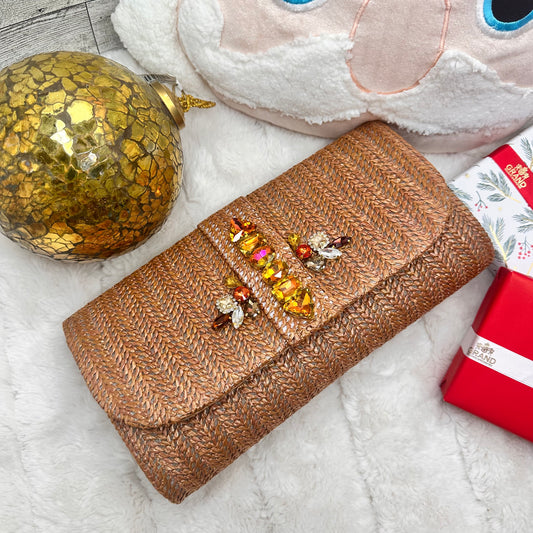 Brown and Gold Sparkly Clutch | Erika Williner Designs