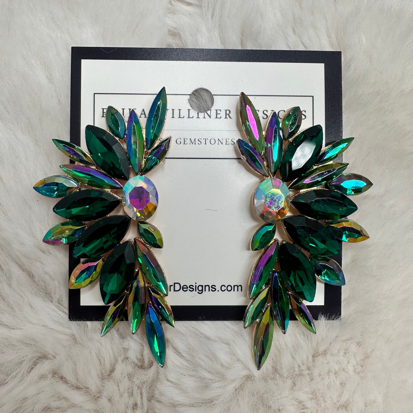 Green Sparkly Earrings | Erika Williner Designs