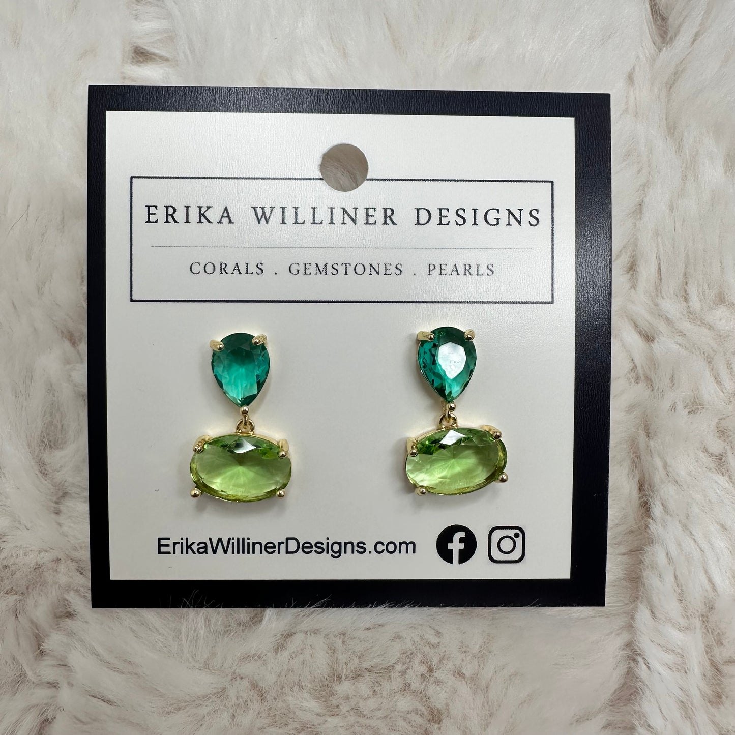 Green Sparkly Earrings | Erika Williner Designs