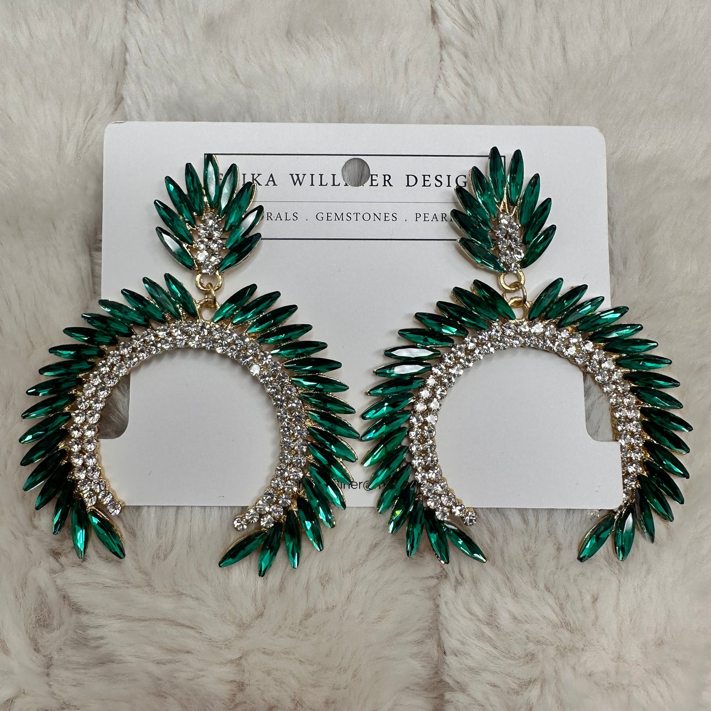 Green Sparkly Earrings | Erika Williner Designs