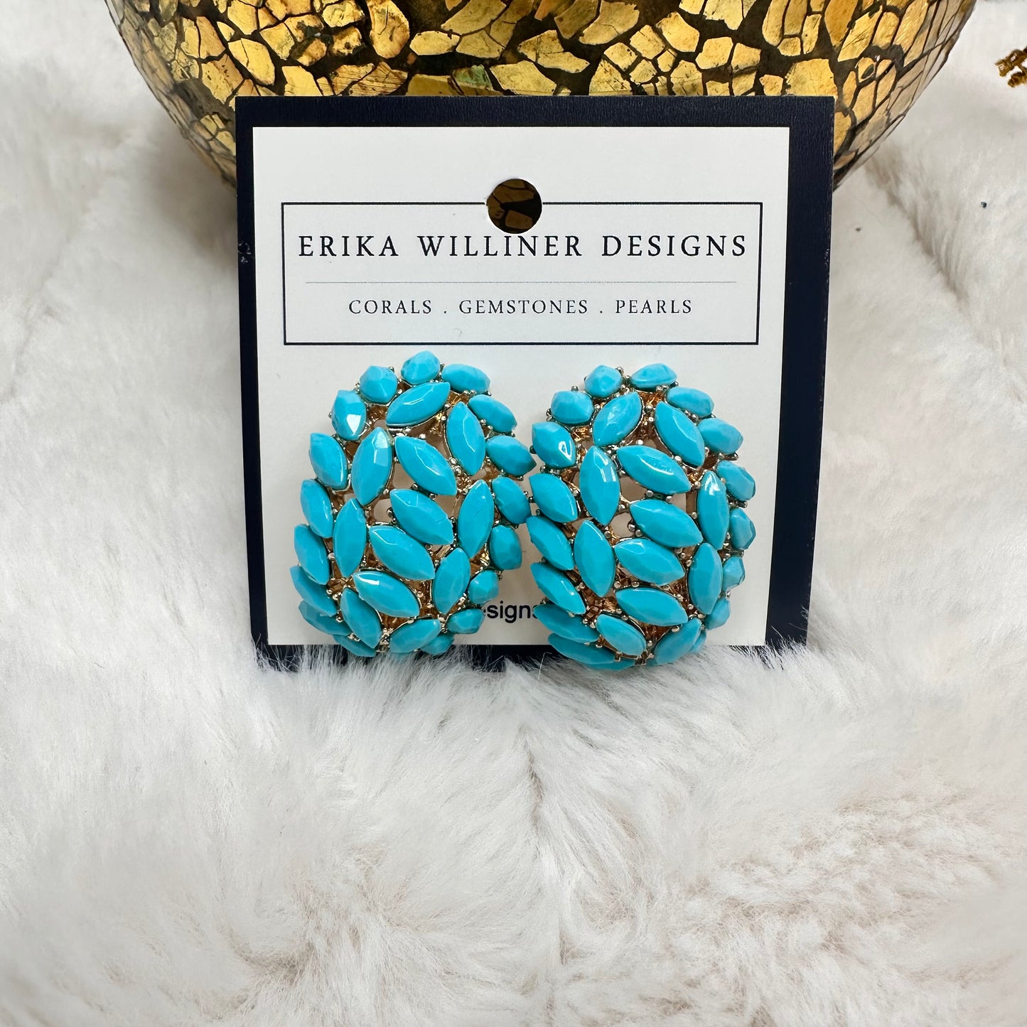 Turquoise Statement Post Earrings | Erika Williner Designs