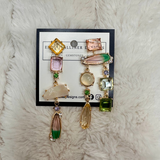 Mismatched chandelier style earrings | Erika Williner Designs