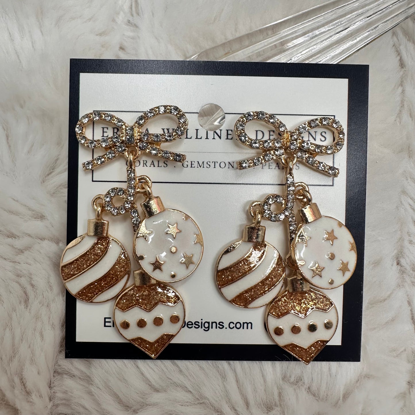 Enamel Christmas Ornament Earrings | Erika Williner Designs