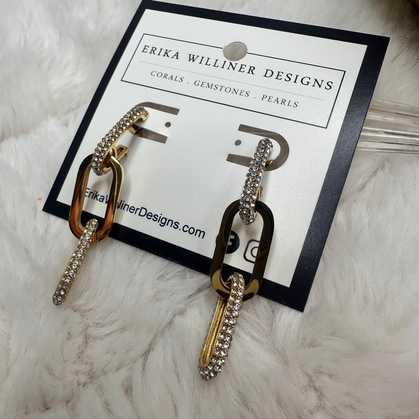 Three Pave Links earrings | Erika Williner Designs