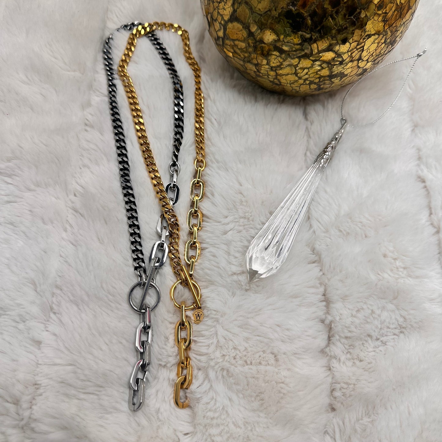 Stainless Steel Chain Y Shape Mix Cuban Link  | Erika Wiilliner Designs