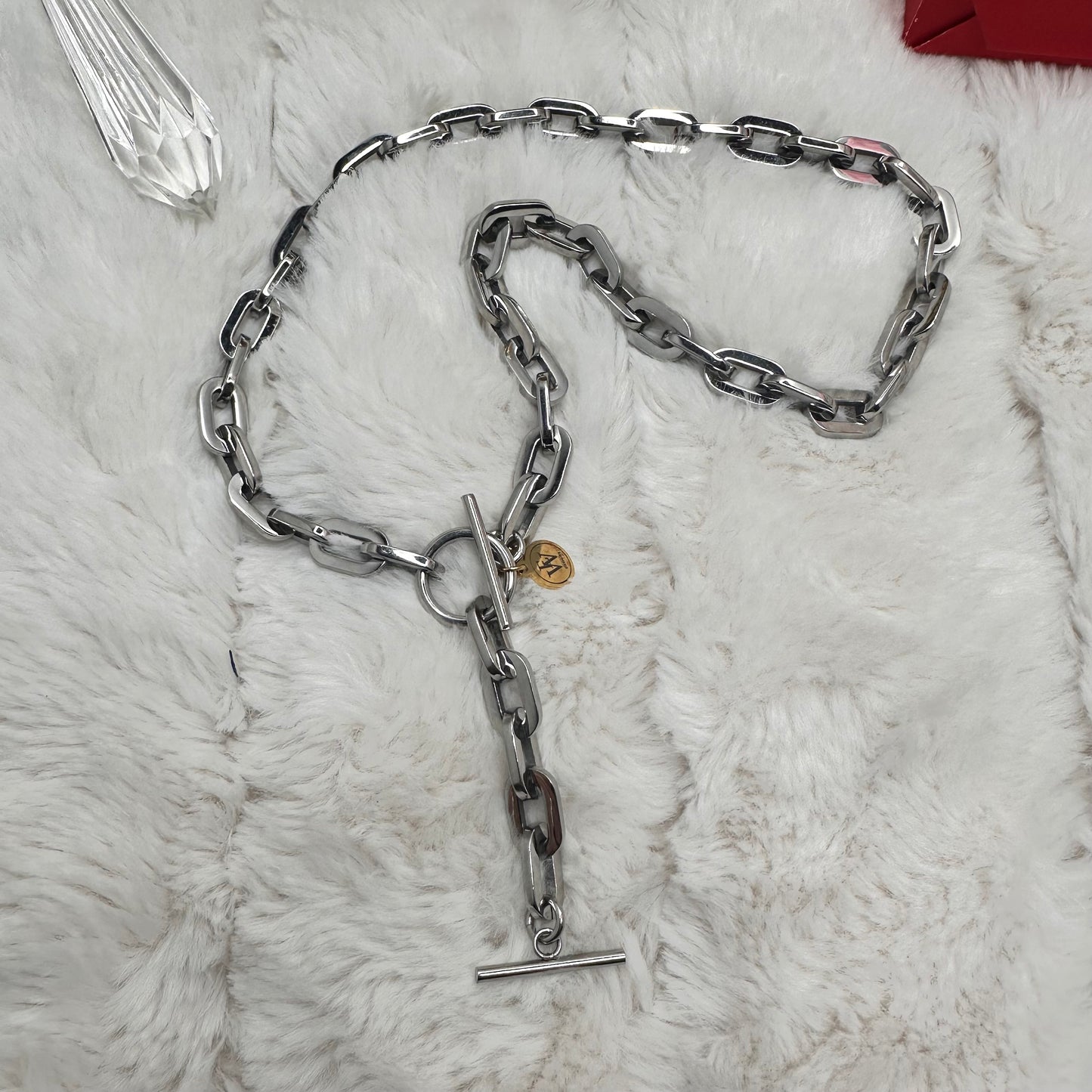 Stainless Steel  Chain Y Shape Necklace | Erika Williner Designs