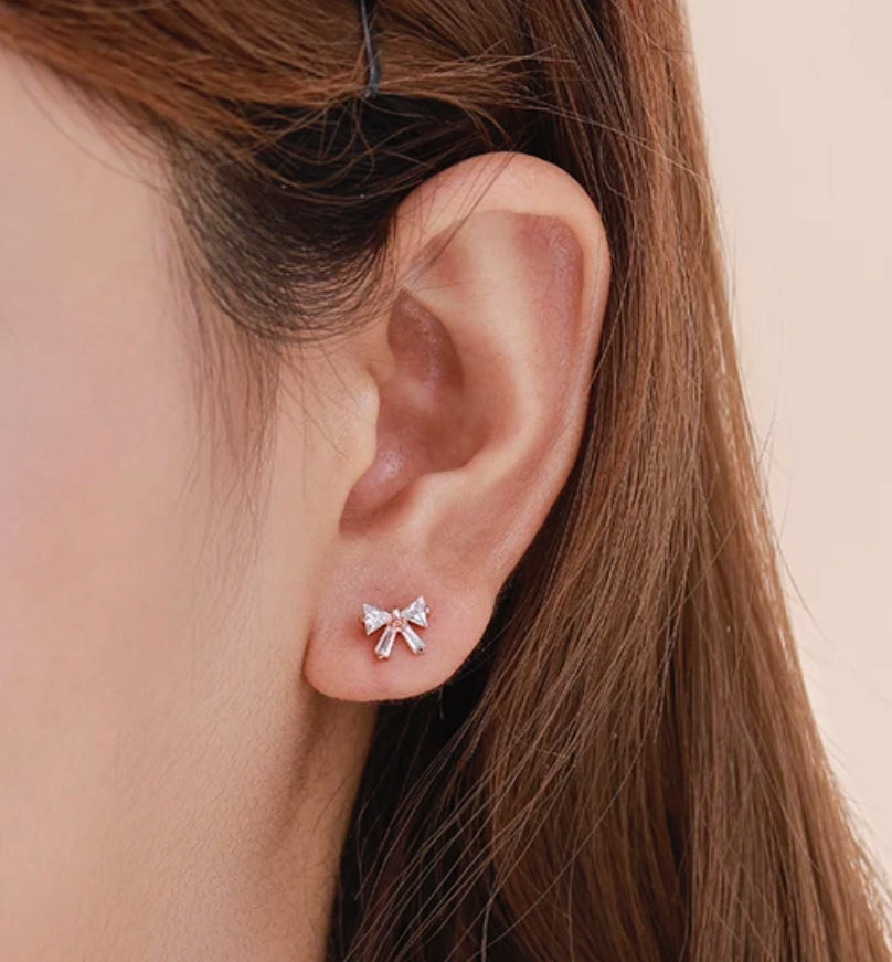 CZ tiny ribbon earrings 210-10 | Erika Williner Designs