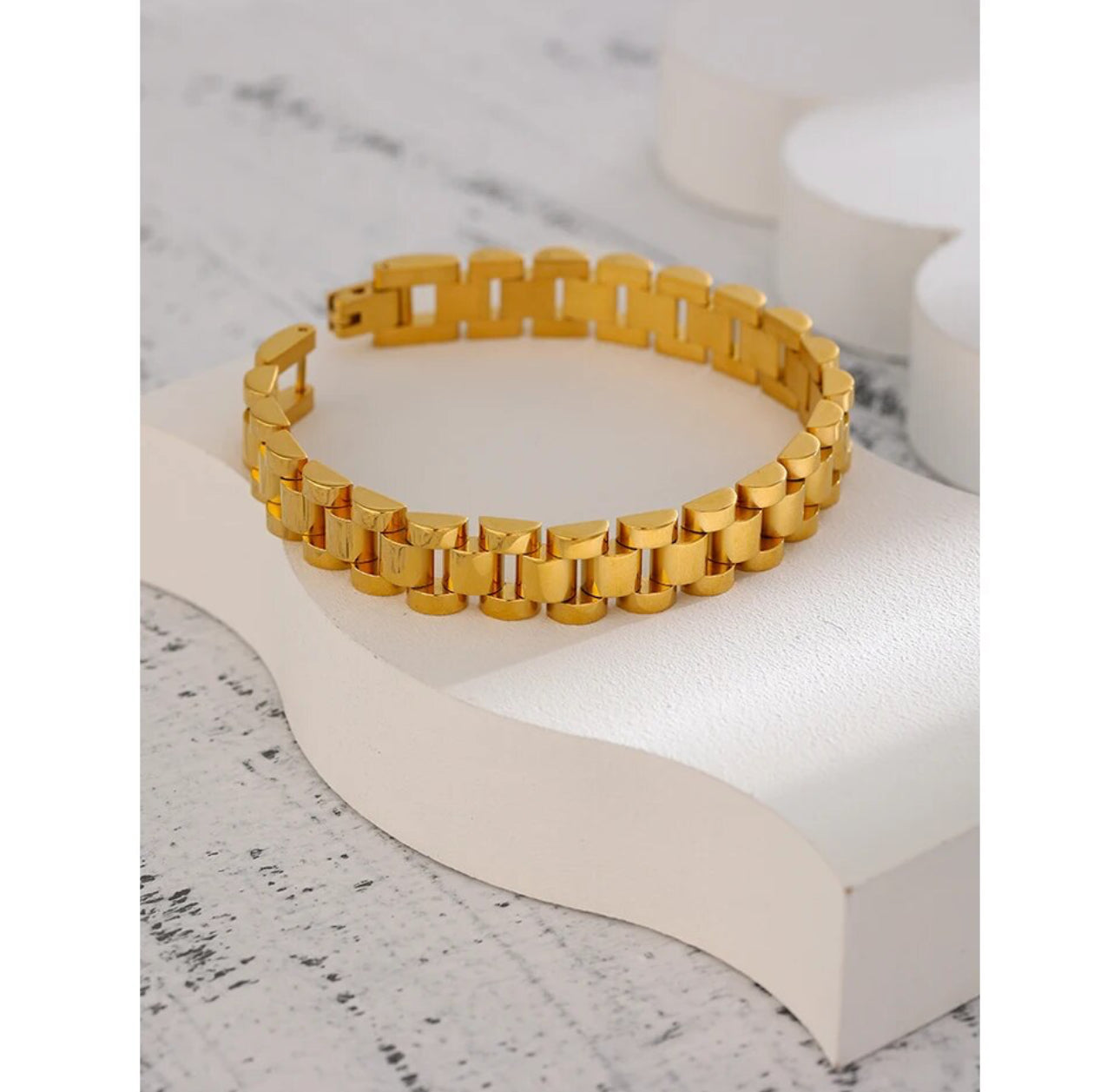 rolly inspired gold bracelet