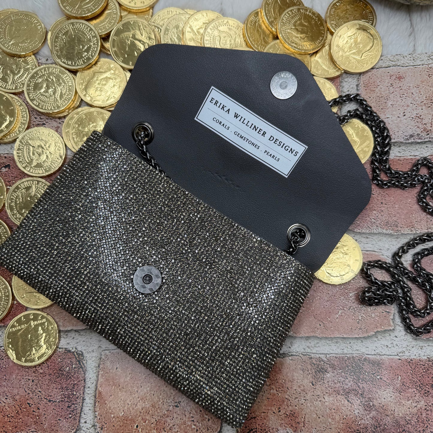 Sparkly Gaspy Crossbody Bag | Erika Williner Designs