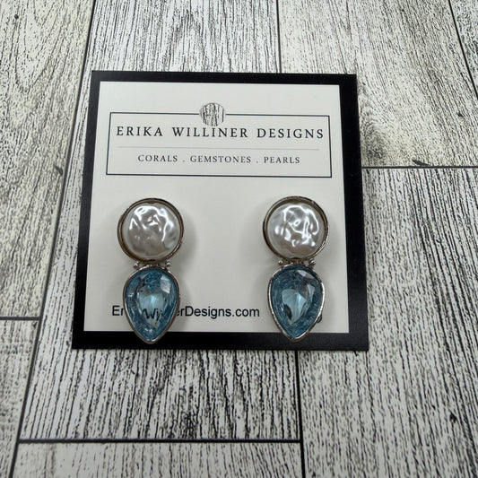 Aquamarine and Pearl Earrings | Erika Williner Designs