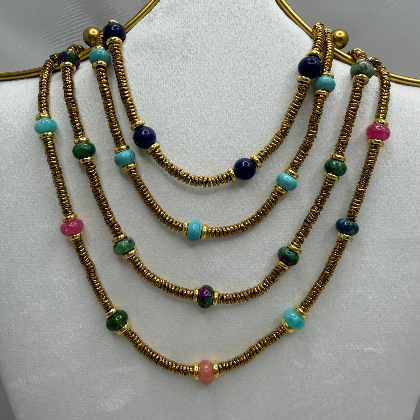 Hematite and Gemstone Necklace | Erika Williner Designs