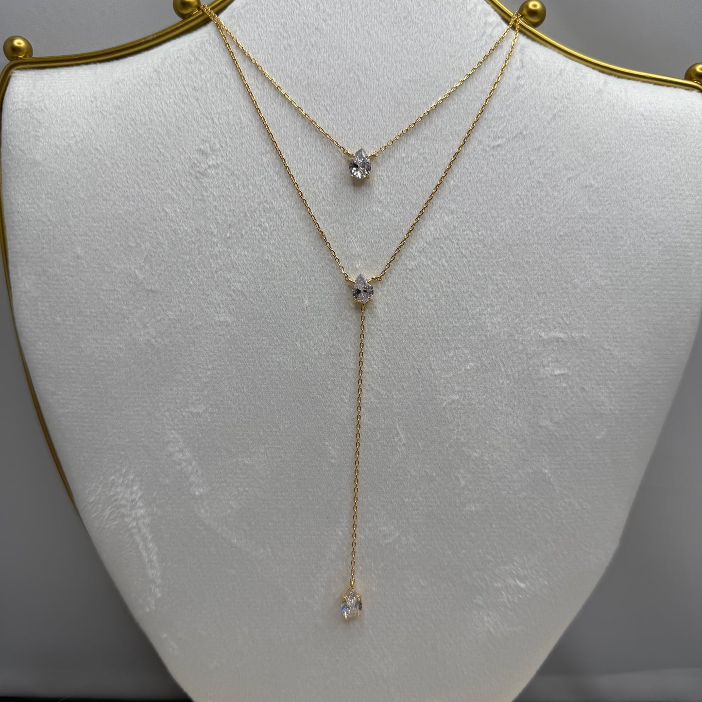 Dainty Double Layer Teardrop Necklace | Erika Williner Designs