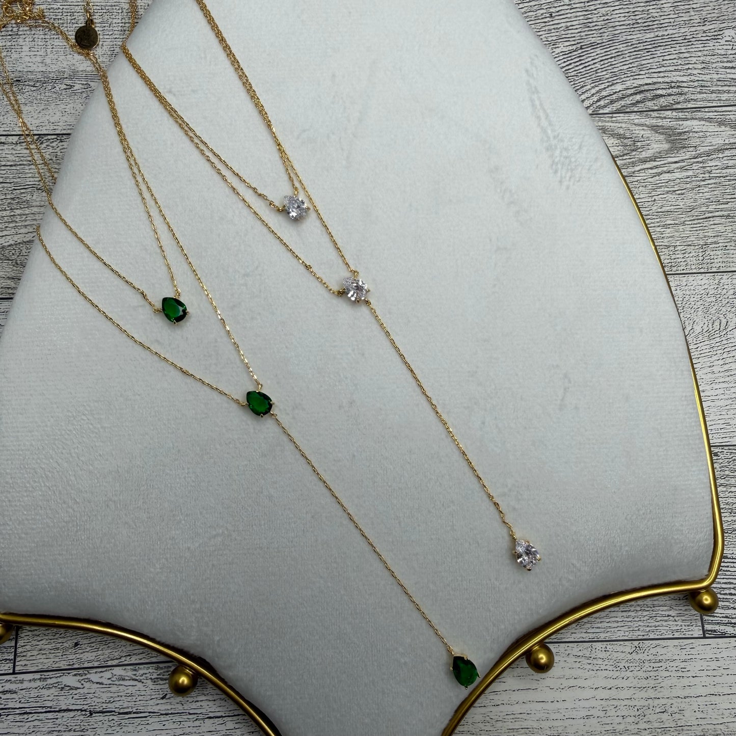 Dainty Double Layer Teardrop Necklace | Erika Williner Designs